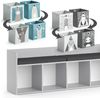 Kindersitzbank Luigi Weiß 107.2 x 88.6 cm 4 Fächer, mit Faltboxen grau Vicco Bild 5