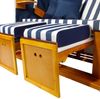 BRAST 'Nordsee XXL' Strandkorb Volllieger, 2 Sitzer, inkl. Schutzhülle, Poly-Rattan, Blau Weiß gestreift, 150 x 120 x 73 (HxBxT) Bild 4
