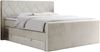Boxspringbett KING EIGAR, mit einer Doppelmatratze, einem genähten Kopfteil - 200x200 - Beige Velours - H3 Bild 3