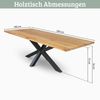 Massivholz Wohnzimmertisch mit Baumkante RAGNAR - 200x100cm, Eichenholz, H-Spider Gestell | Esstisch Holz Küchentisch Esszimmertisch Bild 2
