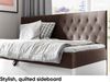 MEBLINI Kinderbett mit Bettkasten FILIPPO 2 90x200 – H3/Braun Samt Gepolstert Einzelbett mit Matratze - Polsterbett mit Stauraum - Bett mit Kopfteil – Stauraumbett Bild 3