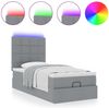 vidaXL Ottomane Bett mit Matratze & LEDs Hellgrau 80x200 cm Stoff 3313961 Bild 5