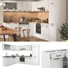Eckküche R-Line Weiß Landhaus/Weiß 287 x 60 cm , AP Marmor Vicco Bild 2