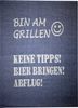 Geschirrtuch Bin am Grillen Bauwolle 50 x 70 cm blau weiß Bild 1