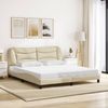 vidaXL Bettgestell mit LED ohne Matratze "Hvar" Creme 180x200 cm Stoff 3213723 Bild 4