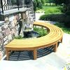 Baumbank Fermo S-Form Teak Massivholz 270 cm 180° Bild 4