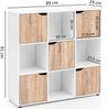 Sideboard MASSA 89 x 91 x 29 cm Bücherregal mit 9 Fächern Sonoma, Standregal mit 5 Türen, Modernes Würfelregal Raumteiler, Flurschrank offen, Cuberegal Kommode Wohnregal Bild 4