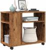 vidaXL Beistelltisch mit Rollen Altholz-Optik 70x35x60cm Holzwerkstoff 853153 Bild 4