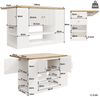 KLAM HOME Kücheninsel Moderne Kücheninsel mit Schubladen und klappbare Tischplatte, (Küchenschrank, Sideboard mit Regalen), Geeignet für Küche, Wohnzimmer, Esszimmer Bild 2