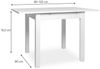 Newroom Esstisch Weiß 80 cm, ausziehbar inkl. 40cm Tischplatte Weiß Küchentisch Speisetisch Bild 2