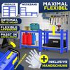 MASKO® 2er-Set Lagerregal Schwerlastregal, Kellerregal, verstellbare Ablagen, MDF-Platten Regal aus Metall, Steckregal, Werkstattregal, Keller, Garage 2x 160x80x40cm 4-Böden, 2x Blau 700kg Bild 4