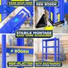 MASKO® 2er-Set Lagerregal Schwerlastregal, Kellerregal, verstellbare Ablagen, MDF-Platten Regal aus Metall, Steckregal, Werkstattregal, Keller, Garage 2x 160x80x40cm 4-Böden, 2x Blau 700kg Bild 3
