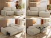L-förmiges Ecksofa mit Armlehnen, Schlaffunktion und losen Kissen - BELLUNO - rechts - Beige Velours Bild 2
