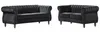 Vente-unique - TRUMBO Couchgarnitur SamtStoff Schwarz - B 78 cm x H 77 cm x L 195 cm150 cm Bild 3