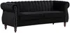Vente-unique - TRUMBO Couchgarnitur SamtStoff Schwarz - B 78 cm x H 77 cm x L 195 cm150 cm Bild 5