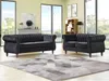 Vente-unique - TRUMBO Couchgarnitur SamtStoff Schwarz - B 78 cm x H 77 cm x L 195 cm150 cm Bild 2