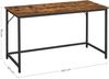 Vasagle Schreibtisch, Industrie-Design, Metallgestell, Vintagebraun, 140 x 60 x 75 cm Bild 5