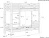 Erst-Holz Etagenbett mit waagrechten Balken, Kiefer, Natur 80x190 Bett, Rollroste Bild 4