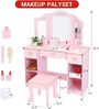 GarveeMore Schminktisch Kinderschminktisch mit Hocker Kinder Schminktisch Mädchen Bild 2