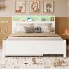 Merax Holzbett mit LED & Stauraum (1-tlg), Doppelbett Jugendbett 120x200cm mit Ausziehbett 90x190cm Bild 1