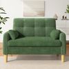 Merax Zweisitzer Sofa mit dicken weichen Polstern, 2 Kissen und seitlicher Aufbewahrungstasche, Chenillegewebe, Grün Bild 2