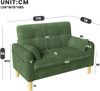 Merax Zweisitzer Sofa mit dicken weichen Polstern, 2 Kissen und seitlicher Aufbewahrungstasche, Chenillegewebe, Grün Bild 4