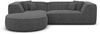 Samtstoff Ecksofa Monterola L Form - Bouclestoff - graphite - Links Bild 3