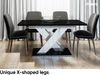 MEBLINI Esstisch Ausziehbar - 140-180x80x75cm - BRONX - Schwarz Hochglanz/Weiß Hochglanz - Esszimmertisch Modern - Küchentisch - Säulentisch - Ausziehtisch - Dining Table Bild 5