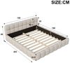Simurq Polsterbett 140x200 cm Doppelbett Modernes, Jugendbett Leinen Stoff (1-tlg, ohne Matratze), Bubble Bett Mit Lattenrost gepolstertes Kopfteil Bild 3