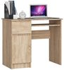 Home Collective Computertisch Schreibtisch Bürotisch Gaming Tisch mit ausziehbarer Tastaturablage, mit 1 Schublade und 1 Tür links, 90 x 50 x 77 cm, Sonoma Eiche Bild 4