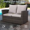 MeXo Gartenlounge-Set Balkonmöbel Set für 4 Personen, (Poly Rattan Gartenmöbel Set, 4-tlg, Lounge-Sets mit 2-Sitzer Sofa, 2 Sessel und Tisch mit Stauraum), wetterfeste Terrassenmöbel Set für kleiner Balkon Bild 3