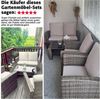 MeXo Gartenlounge-Set Balkonmöbel Set für 4 Personen, (Poly Rattan Gartenmöbel Set, 4-tlg, Lounge-Sets mit 2-Sitzer Sofa, 2 Sessel und Tisch mit Stauraum), wetterfeste Terrassenmöbel Set für kleiner Balkon Bild 4