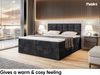 MEBLINI Boxspringbett TAPO 1 140x200 cm mit Bettkasten - H4/Schwarz Samt Polsterbett - Doppelbett mit Topper & Taschenfederkern-Matratze Bild 4