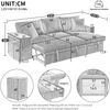 Schlafsofa 231 x 131,5 x 84 cm mit Schlaffunktion, Stauraum, USB/Typ-C und Seitenablagen – Ecksofa aus Cord in Beige Bild 4