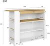 Merax Ausziehbarer Bartisch mit Stauraum , Moderner Beweglicher Bar Table, Teleskopischer Bartisch mit LED, Stehtisch Bistrotisch Hochtisch Kücheninsel Bistro Table, Großer Stauraum, Weiß (138-204×39×105cm) Bild 4