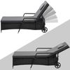 Casaria® Sonnenliege 2er Set mit Rollen Auflage Schwarz Anthrazit Bild 2