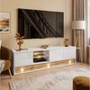 ALLHOUSE24 TV-Schrank MILA Lowboard 180 cm mit Einsatz aus Wotan Eiche LED Beleuchtung Breite 180 cm Bild 3