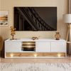 ALLHOUSE24 TV-Schrank MILA Lowboard 180 cm mit Einsatz aus Wotan Eiche LED Beleuchtung Breite 180 cm Bild 2