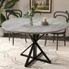 GarveeMore Esstisch runder aus Holz,robuster Metallsockel für 4 Personen, Küchentische mit rundem Sockel für Esszimmer,Küche,Wohnzimmer Bild 3