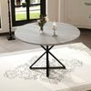 GarveeMore Esstisch runder aus Holz,robuster Metallsockel für 4 Personen, Küchentische mit rundem Sockel für Esszimmer,Küche,Wohnzimmer Bild 4