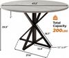 GarveeMore Esstisch runder aus Holz,robuster Metallsockel für 4 Personen, Küchentische mit rundem Sockel für Esszimmer,Küche,Wohnzimmer Bild 2