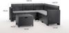 Dmora Loungeset für draußen Somnus, Outdoor-Lounge mit Couchtisch, Terrassenset mit Kissen, Gartenkomposition mit Sofa und Sesseln, Made in Italy, Anthrazit Bild 3