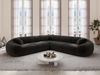 Samtstoff Ecksofa Solmare L Form - Samtstoff - schwarz Bild 2