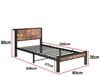BlingBin Metallbett Metallgestell mit Stauraum-Kopfteil, Einzelbett Jugendbett (Einzelnes Metall-Plattformbettgestell, Geräuschfrei, 1-tlg, 90*200cm, Keine Matratze, Max Belastbarkeit: 180kg), Metalluntergestell, Ohne Boxspring Notwendig, Vintage Braun Bild 4