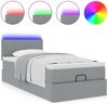 vidaXL Ottomane Bett mit Matratze & LEDs Hellgrau 80x200 cm Stoff 3312180 Bild 5