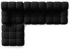 Micadoni Modulares Sofa Bellis 4-Sitzer mit flachem Modul Samt Bluvel Schwarz Bild 4