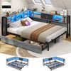 MSMASK Daybett Schlafsofa mit LED-Beleuchtung und Steckdose, Kinderbett, Jugendbett (1 tlg), Bett mit Metallrost, 140x200 cm Bild 5