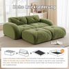 Sofa 2-Sitzer in Grün, Chenille, rahmenloses Modulsofa mit 2 Hockern,76x204x171 cm Bild 5