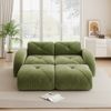 Sofa 2-Sitzer in Grün, Chenille, rahmenloses Modulsofa mit 2 Hockern,76x204x171 cm Bild 3