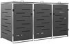 vidaXL Mülltonnenbox für 3 Tonnen 207x77,5x115 cm Edelstahl 149556 Bild 2